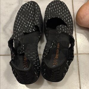 Black and White Woven Sandals